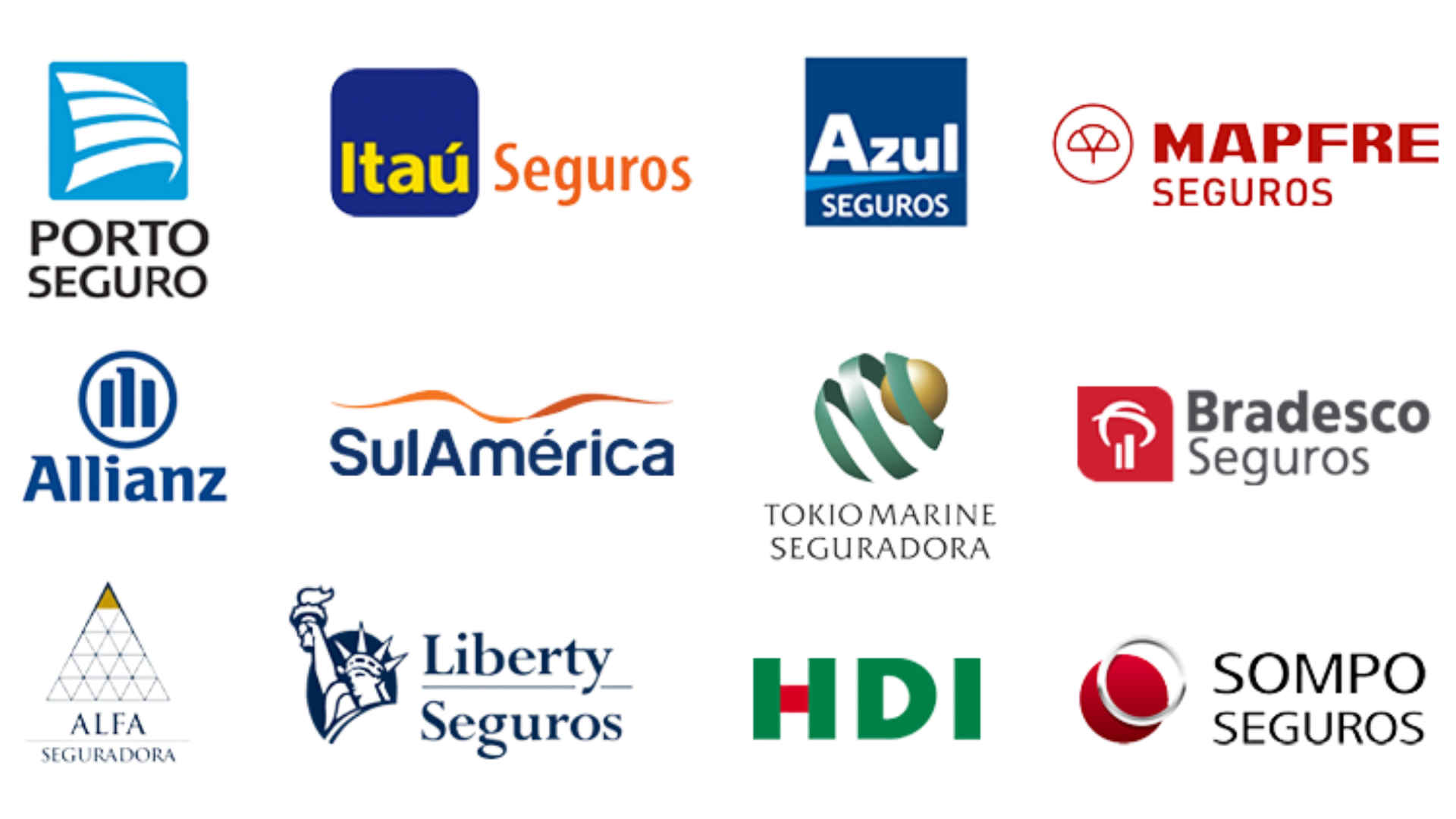 Logotipos de seguradoras parceiras